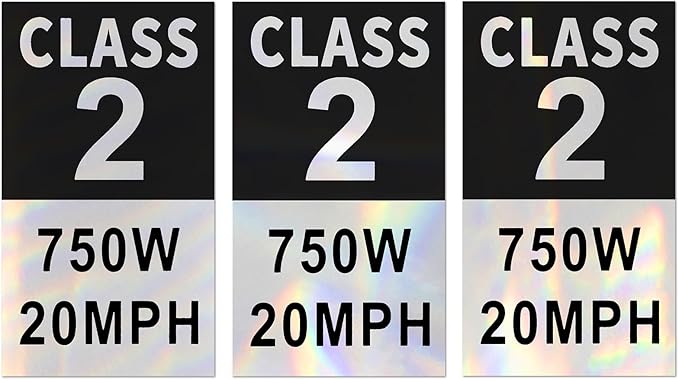 Class 2 ebike stickers