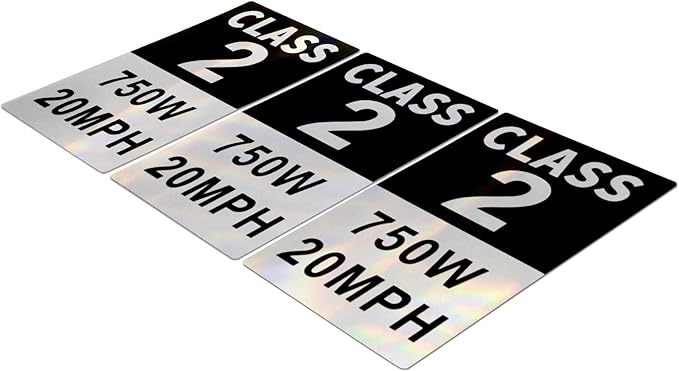 Class 2 ebike stickers
